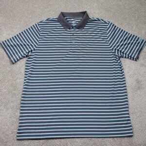 Reebok Golf Polo Shirt Men 2XL XXL-Tall Blue/Gray Contrast Collar S/S Pullover